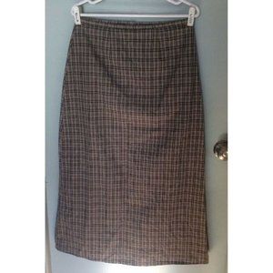 Vintage plaid Maxi Skirt size 10 Aeropostale blue black tan thin